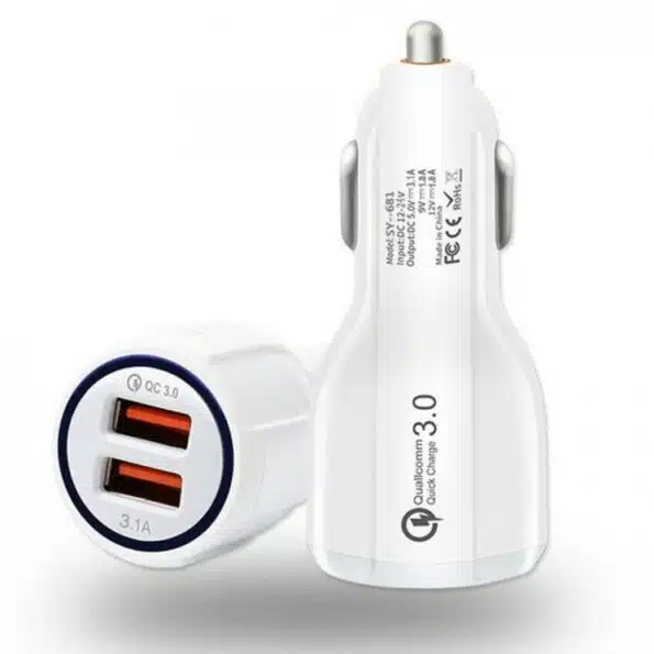 Qualcomm QC 3.0 Quick Charging Dual USB Car Charger