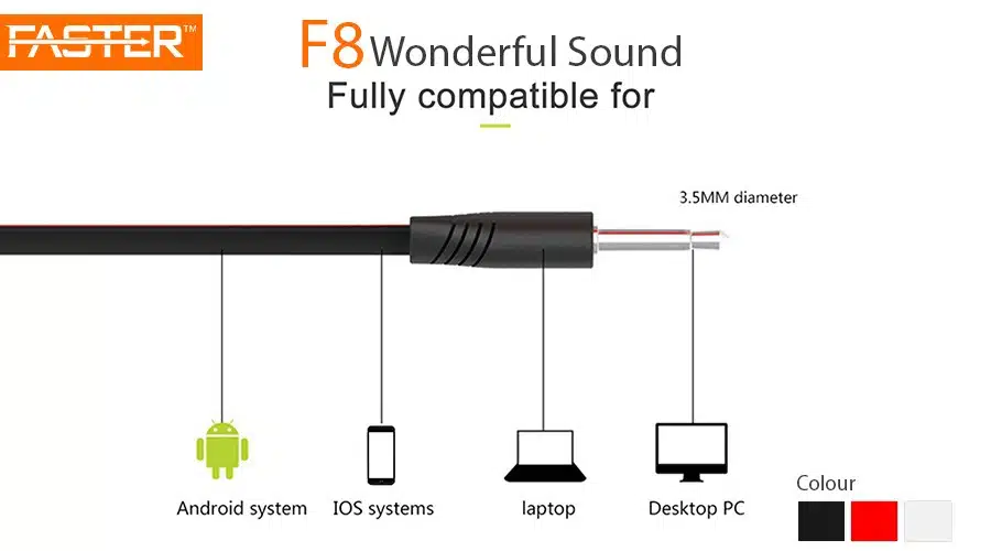 FASTER- F8 -extra- Bass -Sounds -Handsfree -price- in -pakistan