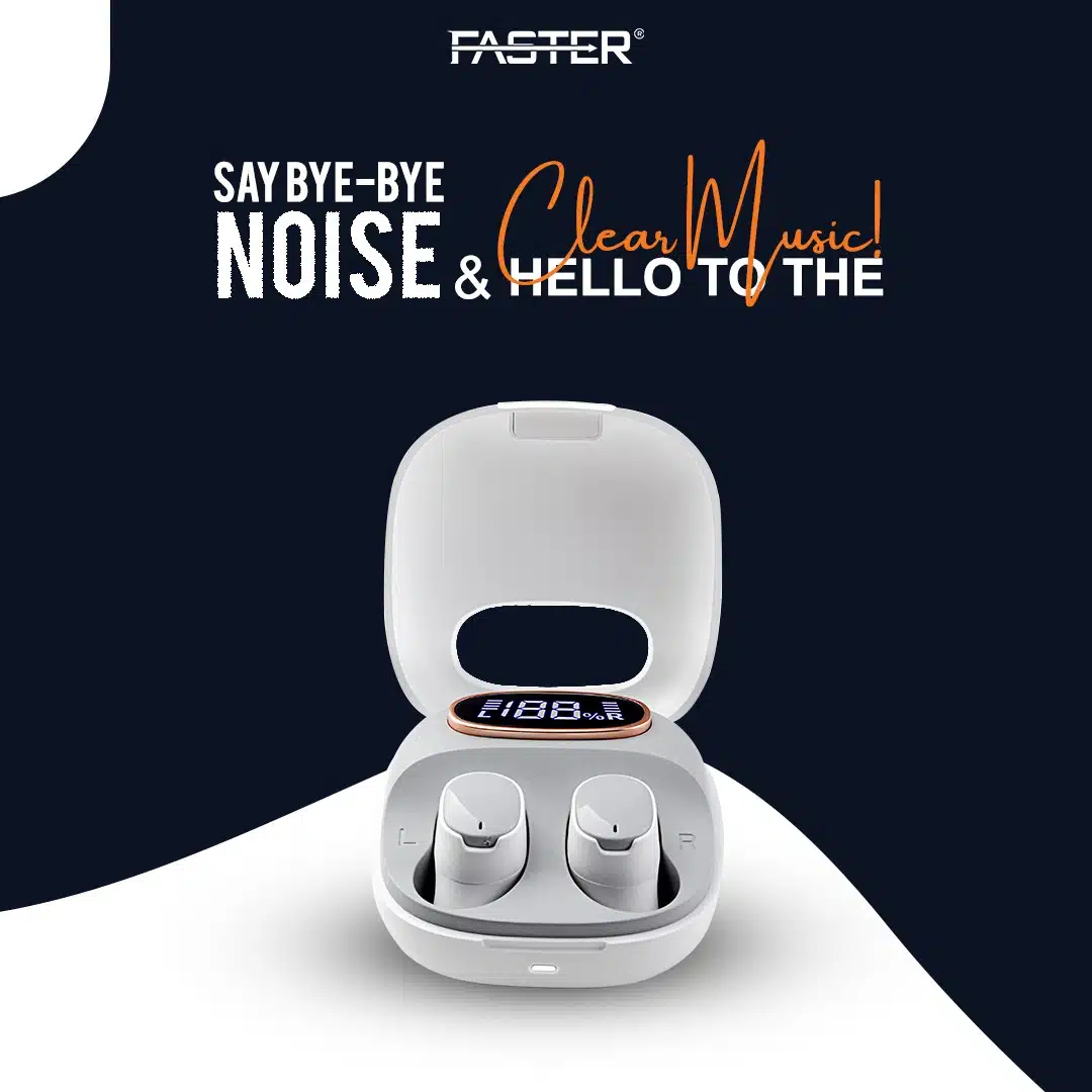 FASTER-RB200 -Rebirth -Wireless- Stereo- Earbuds- With- Digital -Display- Charging -Box
