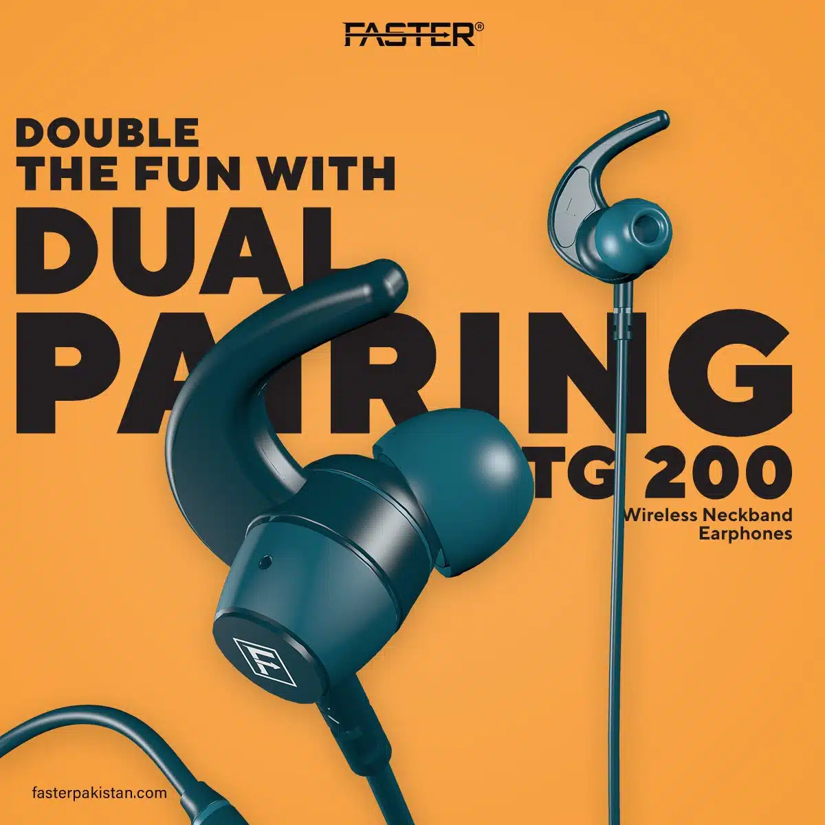 FASTER -TG200- Wireless -Gaming E-Sports- Soft- Silicone- Magnetic -Neckband -Earphone