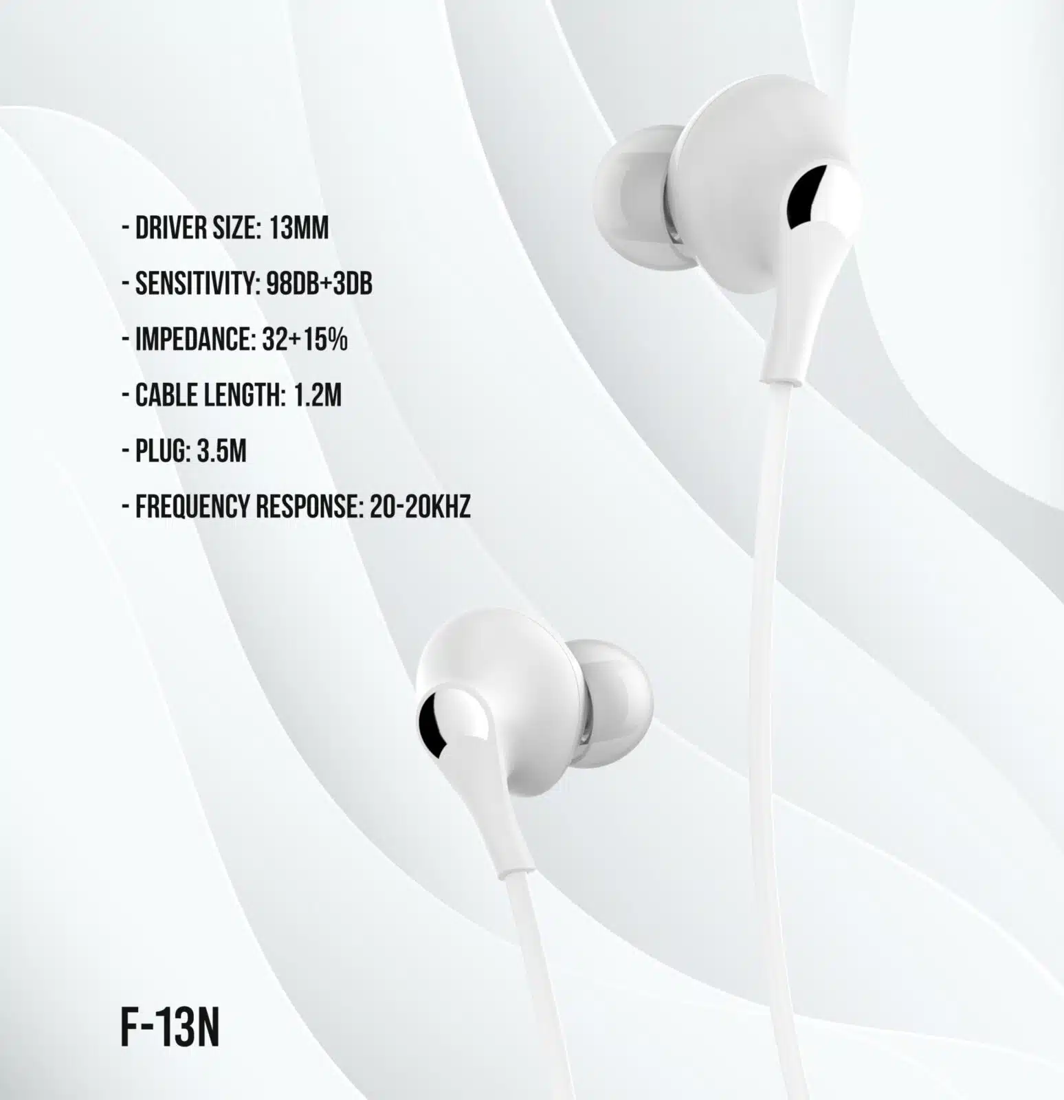 FASTER -F13N -Stereo- & -Bass -Sound- In-Ear -Handsfree