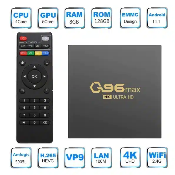 Q96- max -android -Setup- tv- box -10- 4k- quad- core