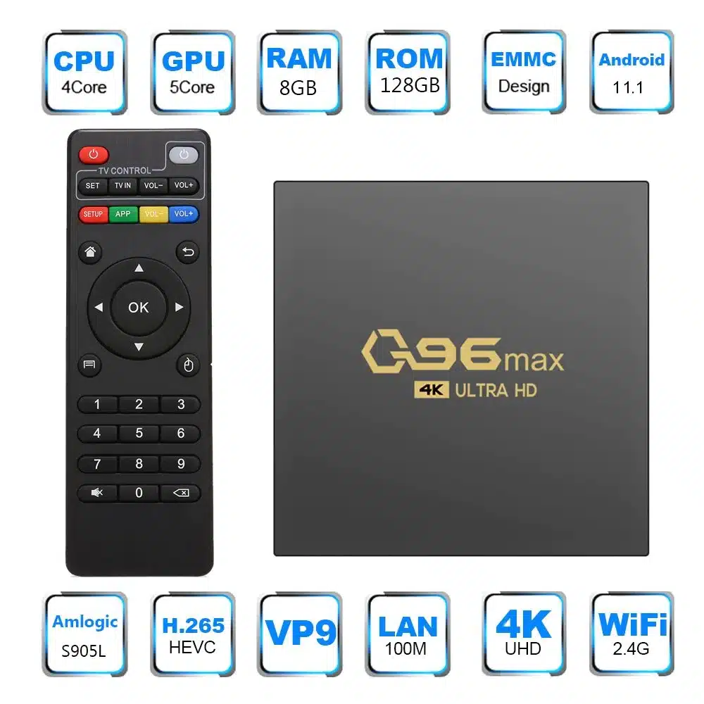 Global Version TV Box S 4K Ultra HD Android TV 9.0 HDR 8GB WiFi DTS  Multi-Language Blue Tooth Smart 2.4G Box Media Player