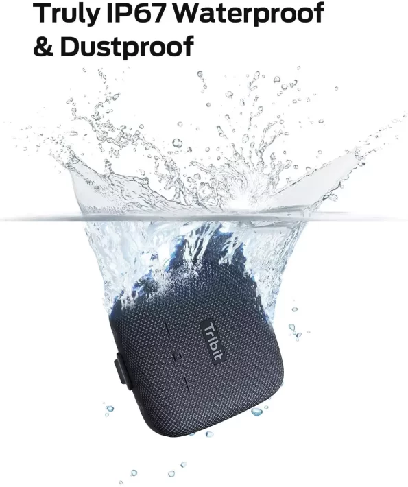 Tribit- StormBox- Micro- 360° -Full- Surround- Sound,- Enhanced- Bass,- Wireless- Dual- Pairing,- IPX7- Waterproof,- 10-Hour- Playtime – Black