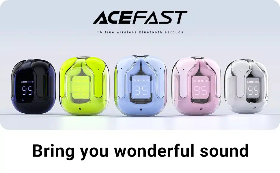 Acefast- wirless -TWS- Headset- T6- ENC -gaming- headsets -noise- reduction- headphones- with- mic+free- cap 
