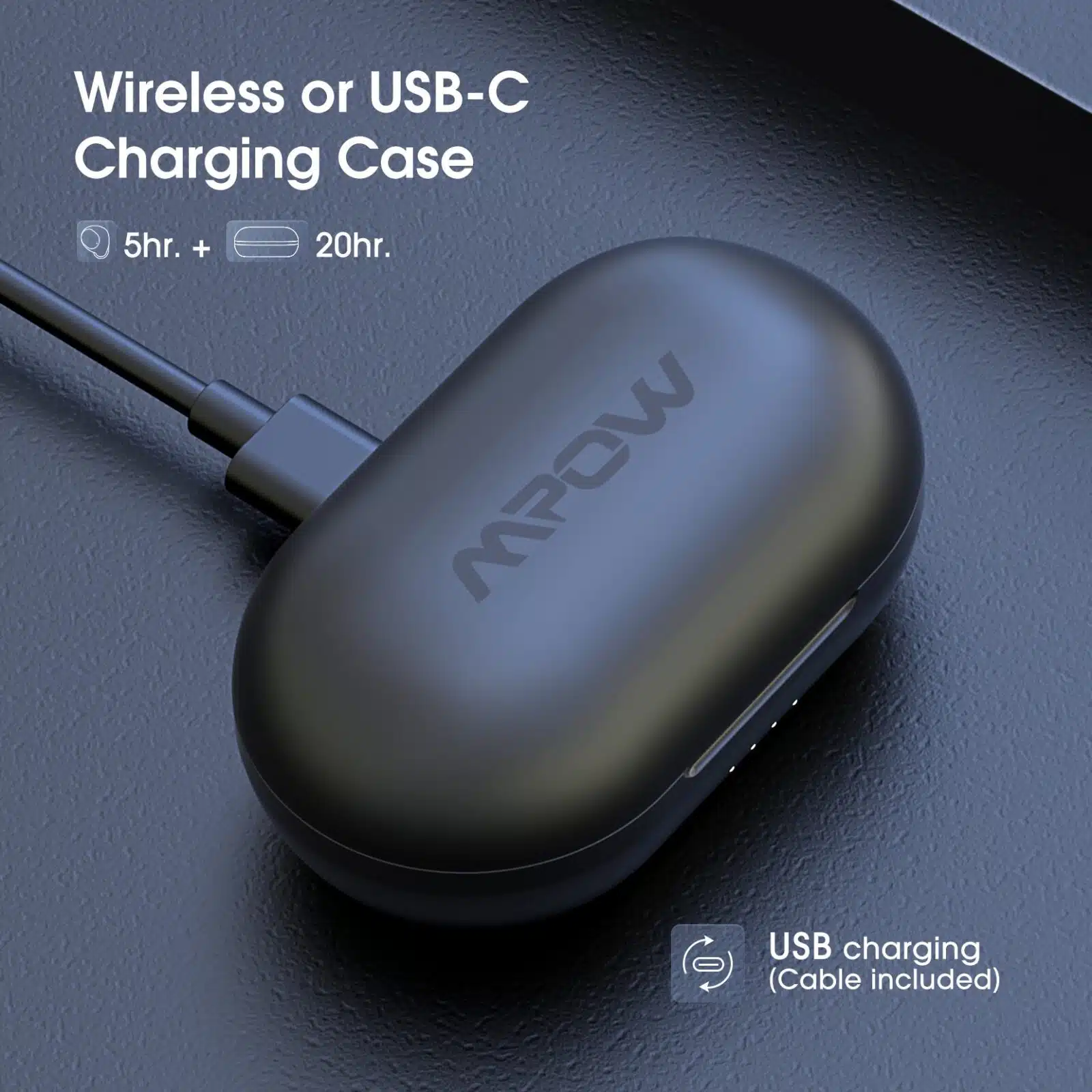 Mpow- M12 -Wireless- Earbuds -with- Wireless -Charging- Case -Waterproof -TWS- Earbuds