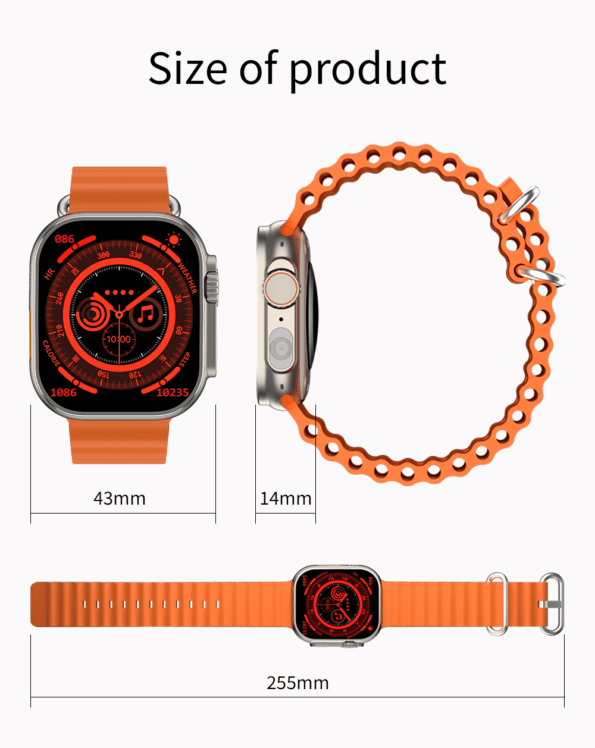 TW28- Ultra -Smart -Watch- With- LED -flashlight- Sports- Smartwatch- Men -Bluetooth- Call- watches -Wireless- Charging