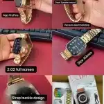 H9 Smart Watch 49mm Luxury Gold Steel Men Smartwatch-3