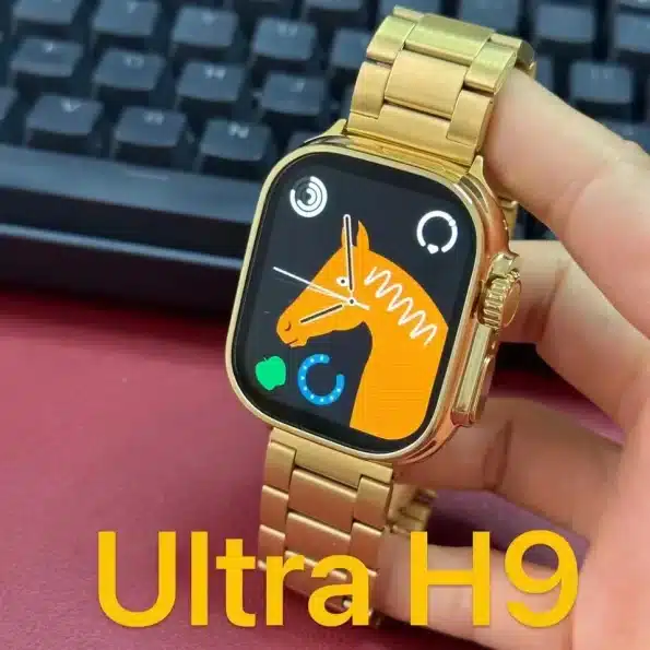 H9 Smart Watch 49mm Luxury Gold Steel Men Smartwatch-5