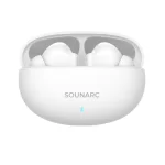 Sounarc Q1 Earbuds Wireless Bluetooth Earphone, 28 Hours of Playtime, Ergonomic Fit, Shaking Bass. Clear Call, Touch Control – White